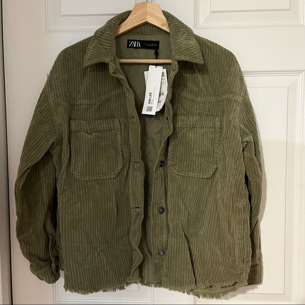 NWT Zara Olive Corduroy Jacket